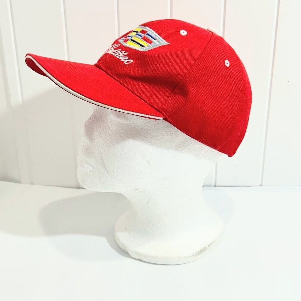 Cadillac Embroidered Logo Red Baseball Cap Dad Hat Adjustable Unisex - Picture 4 of 13